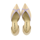Scarpa decollete nude e bordino glicine tacco medio | 39,5 | | 40 |