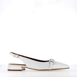 Sling back basso in pelle offwhite