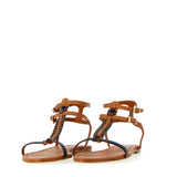 Elettra flat sandal in silver and pink python