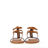Elettra flat sandal in silver and pink python