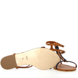Elettra flat sandal in silver and pink python