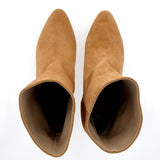 Stivaletto a tubo camoscio Beige naturale