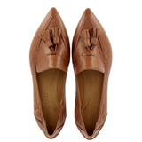 mocassino morbido toffee con fiocchetti