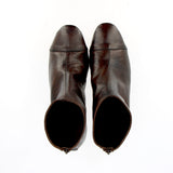 Stivaletto in morbida pelle da guanto marrone espresso