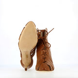 Leather nappa sandal with laces and heel | 39 | 41 |