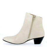 Stivaletto con zip nappa bianco