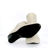Stivaletto con zip nappa bianco