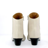 Stivaletto con zip nappa bianco