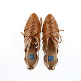 Leather nappa sandal with laces and heel | 39 | 41 |