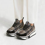 Grey Scottish Plaid Fabric Sneaker