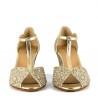 Sandalo open-toe Butterfly tacco medio platino