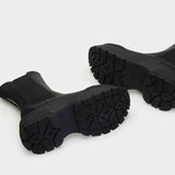 Stivaletto doppio elastico nero con suola gomma