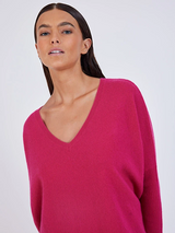 Maglione in cashmere framboise