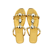 Sandalo basso croco oro con gioielli strass | 37 |