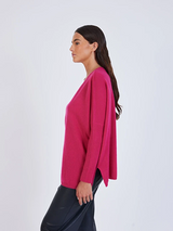 Maglione in cashmere framboise