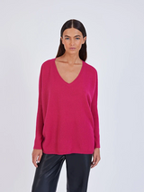 Maglione in cashmere framboise