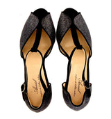 Black multicolor fine glitter sandal