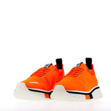 Fluo orange elastic texture sneaker with superflex sole