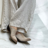 Sabot scamosciato beige lavorazione vintage