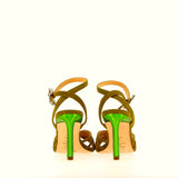 Moss suede sandal with rhinestone buckle | 40 |