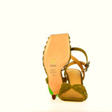 Moss suede sandal with rhinestone buckle | 40 |
