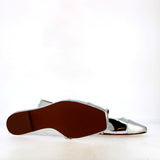 Ballerina con cinturino in pelle silver