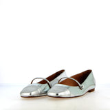 Ballerina con cinturino in pelle silver