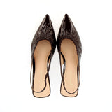 Slingback in morbida pelle cioccolato verlux