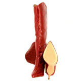 Stivale gambale alto effetto cocco rosso