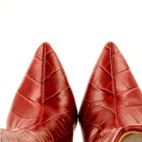 Stivale gambale alto effetto cocco rosso