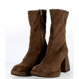 Stivaletto elasticizzato Taupe con cerniera