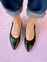 Ballerina flat sfoderata in nappa nero