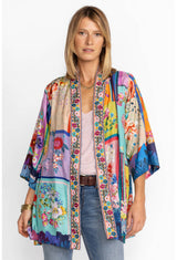 KIMONO DOUBLE IN STAMPA FIORATA