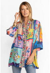 KIMONO DOUBLE IN STAMPA FIORATA