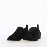 Soft black suede moccasin