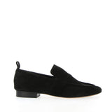 Soft black suede moccasin