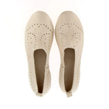 Scarpa traforata offwhite in nappa da guanto