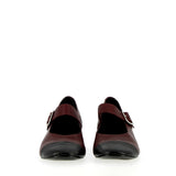 Ballerina morbida in pelle bordeaux con cinturino