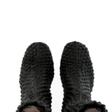 Stivaletto morbido nero elasticizzato e ricamato