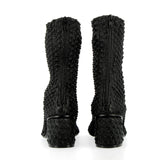 Stivaletto morbido nero elasticizzato e ricamato