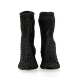Stivaletto morbido nero elasticizzato e ricamato