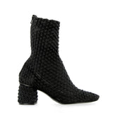 Stivaletto morbido nero elasticizzato e ricamato