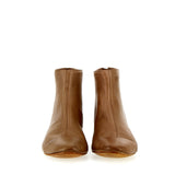 Soft mink leather ankle boot