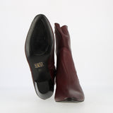 Stivaletto zippato in morbida nappa bordeaux