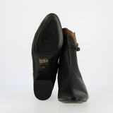 Stivaletto zippato in pelle e camoscio nero marrone