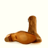Ankle boot in soft walnut suede