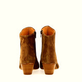 Ankle boot in soft walnut suede
