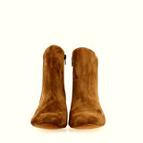 Ankle boot in soft walnut suede