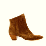 Ankle boot in soft walnut suede