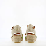 Espadrillas a sandalo in pelle scamosciata verde